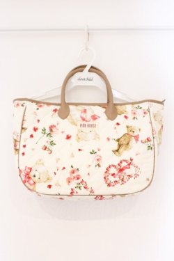 画像1: PINK HOUSE / テディローズプリントキルティングバッグ  バニラ O-26-03-24-002-LO-BG-IG-OS