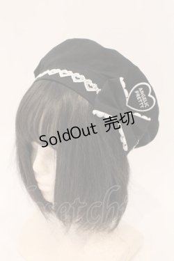 画像1: Angelic Pretty / Heartワッペンベレー  クロ O-26-03-24-020-AP-AC-IG-OS