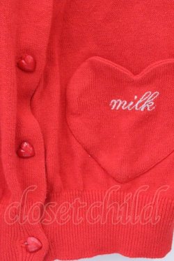 画像2: MILK / ハートポケットカーディガン  アカ O-26-03-25-035-ML-TO-IG-OS