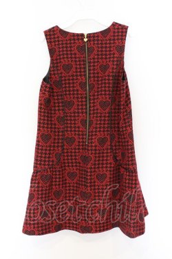 画像3: DOLLY GIRL / ハートジャガードジャンパースカート 1 アカ×クロ O-26-03-25-045-LO-OP-IG-OS