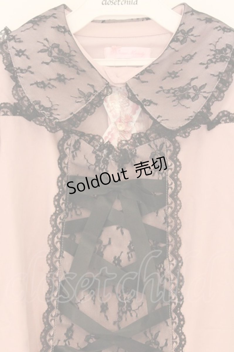 画像2: Princess Melody / 胸あきレースアップワンピース F ピンク×クロ O-26-03-25-048-EL-OP-OW-OS (2)