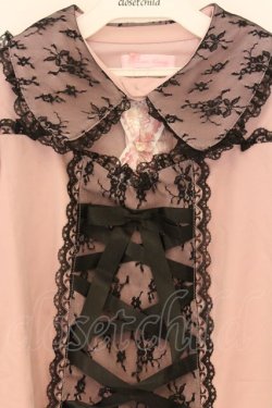 画像2: Princess Melody / 胸あきレースアップワンピース F ピンク×クロ O-26-03-25-048-EL-OP-OW-OS