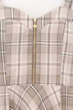 画像2: axes femme / センタージップチェックジャンスカ F ベージュ O-26-03-25-053-AX-OP-OW-OS