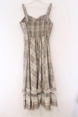 画像3: axes femme / センタージップチェックジャンスカ F ベージュ O-26-03-25-053-AX-OP-OW-OS