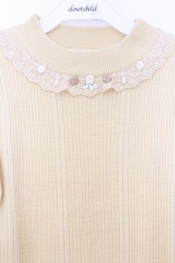 画像2: axes femme / バラボトルネックリブプルオーバー F イエロー O-26-03-25-055-AX-TO-OW-OS