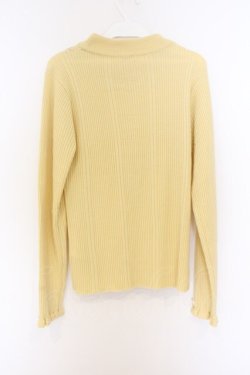 画像3: axes femme / バラボトルネックリブプルオーバー F イエロー O-26-03-25-055-AX-TO-OW-OS