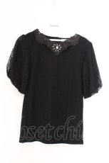 画像1: axes femme / レース袖プルオーバー M クロ O-26-03-25-057-AX-TO-OW-OS (1)