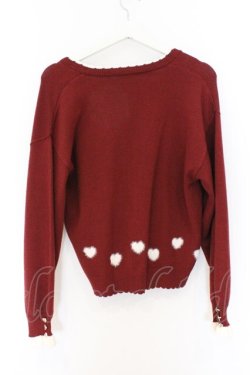 画像3: axes femme / ハートジャカードニットカーディガン F アカ O-26-03-25-059-AX-TO-OW-OS