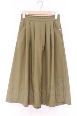 画像1: axes femme / サス付きタックスカート F グリーン O-26-03-25-007-AX-SK-IG-OS