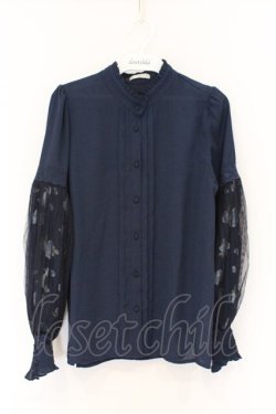 画像1: axes femme / 眠れる森の美女ブラウス M ネイビー O-26-03-25-011-AX-BL-YM-OS