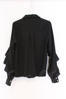 画像3: axes femme POETIQUE / チェーンネックフリルブラウス M クロ O-26-03-25-014-AX-BL-YM-OS