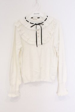 画像1: axes femme / ヨークフリルニット F シロ O-26-03-25-015-AX-TO-YM-OS