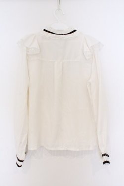 画像3: axes femme / リボンタックブラウス M ブラウンｘシロ O-26-03-25-017-AX-BL-YM-OS