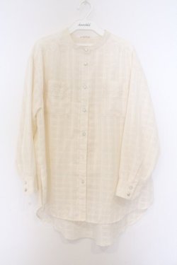 画像1: axes femme / シアーチェックロングシャツ M アイボリー O-26-03-25-024-AX-BL-IG-OS