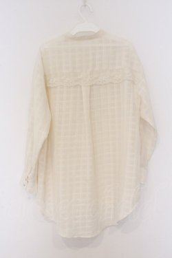 画像3: axes femme / シアーチェックロングシャツ M アイボリー O-26-03-25-024-AX-BL-IG-OS