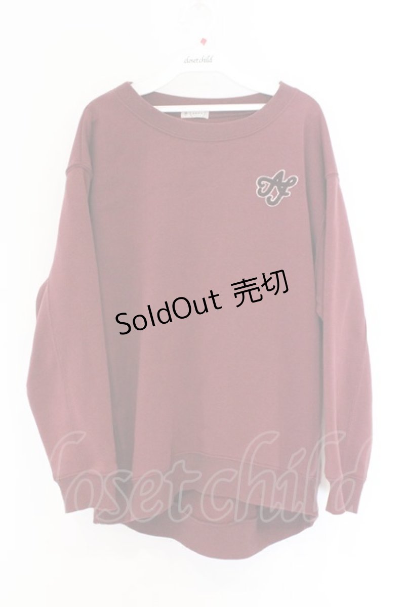 画像1: axes femme / サガラ刺繍裏起毛トレーナー F ワイン O-26-03-25-025-AX-TO-IG-ZT657 (1)