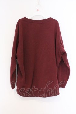 画像3: axes femme / サガラ刺繍裏起毛トレーナー F ワイン O-26-03-25-025-AX-TO-IG-OS