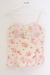 LIZ LISA / グリッターレース花柄ビスチェ  アイボリーｘピンク O-26-03-27-035-LO-TO-YM-OS