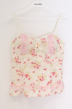 画像1: LIZ LISA / グリッターレース花柄ビスチェ  アイボリーｘピンク O-26-03-27-035-LO-TO-YM-OS