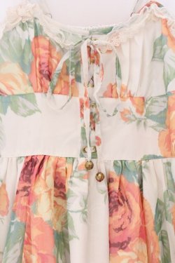 画像2: LIZ LISA / 編み上げローズプリントキャミワンピース  アカｘシロ O-26-03-27-039-LO-OP-YM-OS