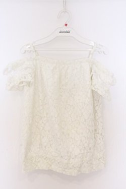 画像1: LIZ LISA / バックスリット総レースオフショルトップス M シロ O-26-03-27-043-LO-TO-YM-OS