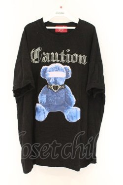 画像1: Jamie エーエヌケー / くまちゃんプリントBig Te　Tシャツ M クロ O-26-03-27-046-LO-TO-OW-OS
