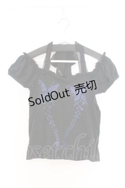 画像1: BPN / 蝶プリントパフカットソー M ブラック O-26-03-27-048-GO-TO-OW-OS