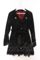 ALGONQUINS / 裏地チェックベルベットコート 2 ブラック×レッド O-26-03-27-050-AL-CO-OW-OS