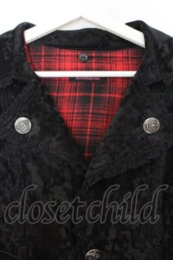 画像2: ALGONQUINS / 裏地チェックベルベットコート 2 ブラック×レッド O-26-03-27-050-AL-CO-OW-OS