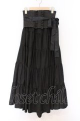 BPN / コルセット付きロングティアードスカート M ブラック O-26-03-27-051-GO-SK-OW-OS