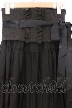 画像2: BPN / コルセット付きロングティアードスカート M ブラック O-26-03-27-051-GO-SK-OW-OS