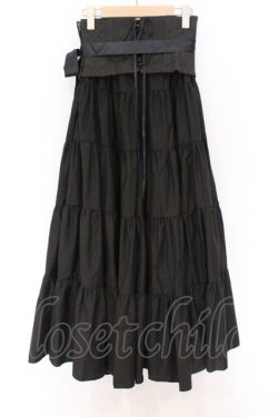 画像3: BPN / コルセット付きロングティアードスカート M ブラック O-26-03-27-051-GO-SK-OW-OS