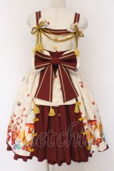 metamorphose / 春告げ鳥の恋うららプリーツジャンパースカート  えんじ×ワイン O-26-03-27-056-ME-OP-IG-OS