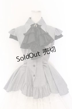 画像1: MARBLE / ゴシック調タイ付きドレープジャケットワンピース  グレー×ブラック O-26-03-27-057-GO-OP-IG-OS