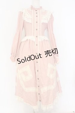 画像1: Hoshibako Works / リボンフローラコットンレースロングワンピース  ピンク×生成り O-26-03-27-058-LO-OP-IG-OS