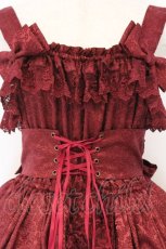 画像2: ATELIER PIERROT / Mystique Jacquard ジャンパースカート  ボルドー O-26-03-27-059-EL-OP-IG-OS (2)