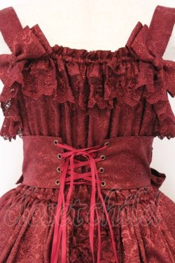 画像2: ATELIER PIERROT / Mystique Jacquard ジャンパースカート  ボルドー O-26-03-27-059-EL-OP-IG-OS