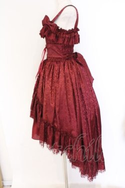 画像4: ATELIER PIERROT / Mystique Jacquard ジャンパースカート  ボルドー O-26-03-27-059-EL-OP-IG-OS