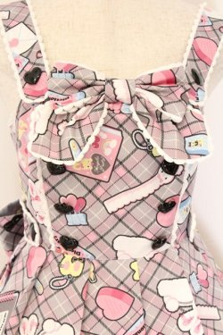 画像2: Angelic Pretty / Fancy Stationeryジャンパースカート  クロ O-26-03-27-060-AP-OP-IG-OS