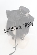 MARBLE / 十字架チェーン付きミニハット  ブラック O-26-03-27-1029-GO-AC-OW-OS