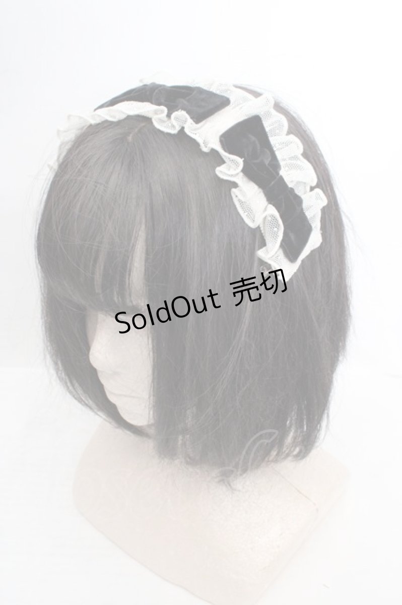 画像1: Melody BasKet / ご令嬢のチュールフリルヘアクリップ  アイボリー×ブラック O-26-03-27-1030-LO-AC-OW-ZT0912J (1)