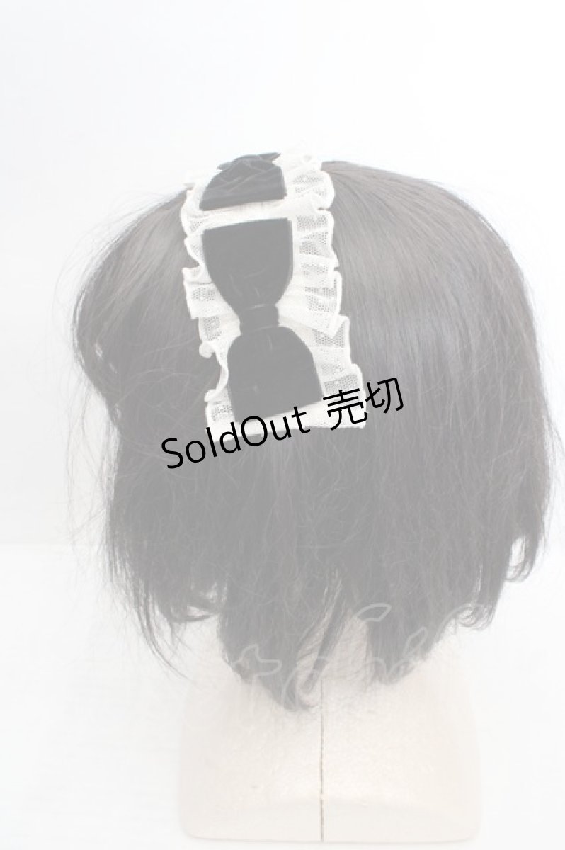 画像2: Melody BasKet / ご令嬢のチュールフリルヘアクリップ  アイボリー×ブラック O-26-03-27-1030-LO-AC-OW-ZT0912J (2)