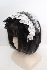 画像1: MorunxMuunaStoik / Libraヘッドドレス  クロ×シロ O-26-03-27-1031-EL-ZA-OW-OS (1)