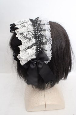 画像2: MorunxMuunaStoik / Libraヘッドドレス  クロ×シロ O-26-03-27-1031-EL-ZA-OW-OS