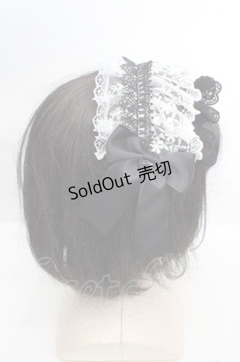 画像3: MorunxMuunaStoik / Libraヘッドドレス  クロ×シロ O-26-03-27-1031-EL-ZA-OW-OS (3)