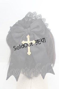 画像2: Magical Holic / クロスチャーム円形クリップヘッドドレス  ブラック O-26-03-27-1033-LO-AC-OW-OS