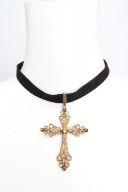 画像1: metamorphose / クロスチョーカー  ゴールド O-26-03-27-1037-ME-AC-OW-OS