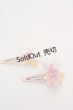 画像1: metamorphose / うさぎ＆星パッチンピン  ピンク O-26-03-27-1049-ME-AC-OW-OS
