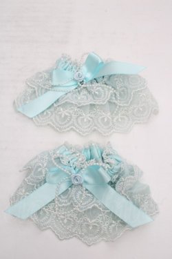 画像1: metamorphose / バラ付レースカフス  サックス O-26-03-27-1060-ME-ZA-OW-OS