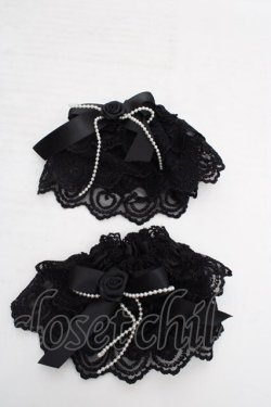 画像1: metamorphose / バラ付レースカフス  クロ O-26-03-27-1061-ME-ZA-OW-OS